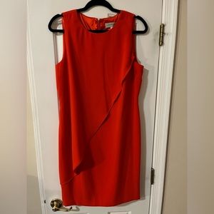 Katherine Kelly 
Sleeveless Drape Front Sheath Dress